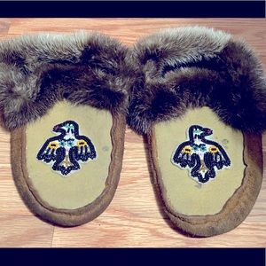 Kids Alaska Native hand sewn/beaded Moccasins